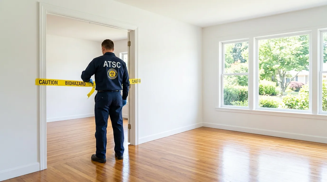 Certified biohazard cleanup crew performing Decomposition Cleanup in Jeffersonville